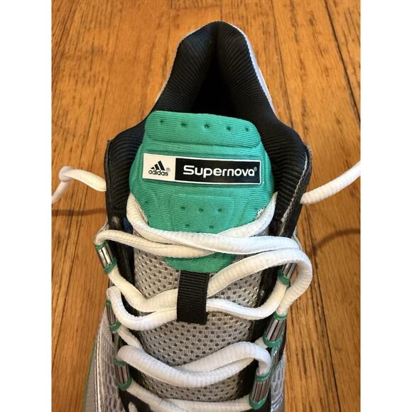 Adidas Supernova Cushion 7 IG1745 Matte Silver / Core Black / Surf Green Size 9 - Picture 10 of 10